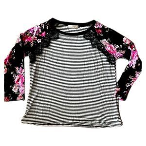Floral and striped top